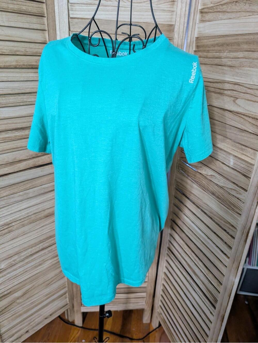 Reebok Athletic Shirt Womens X-Large Blue Short Sleeve Casual Fitted Cut